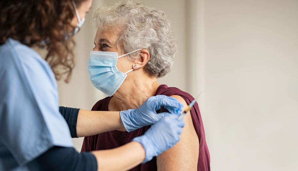 Person receiving a COVID-19 vaccination