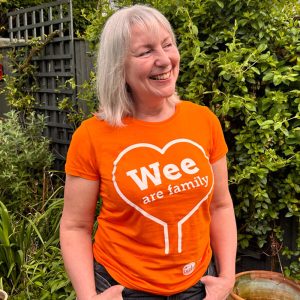 Ladies Wee Are Family T-Shirt Orange