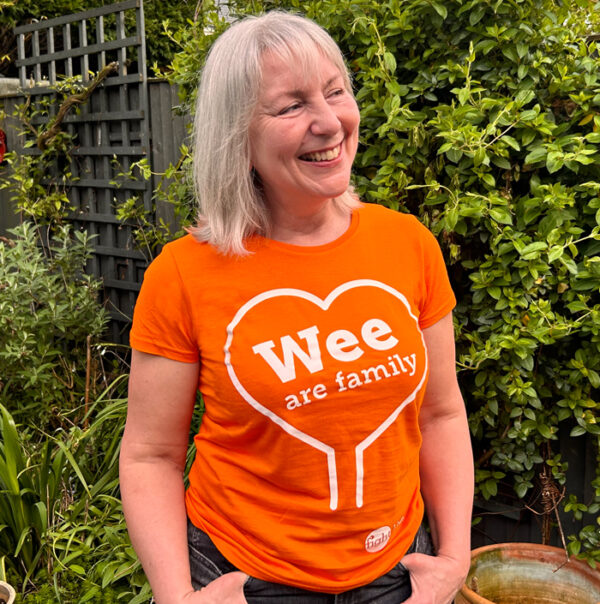 Ladies Wee Are Family T-Shirt Orange