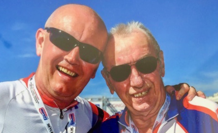 Stewart after completing the London to Brighton bike ride. 